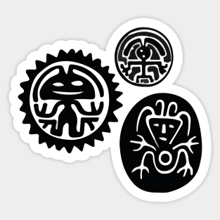 Mayan symbols antique writing mayan culture images and decoration mayan man Sticker